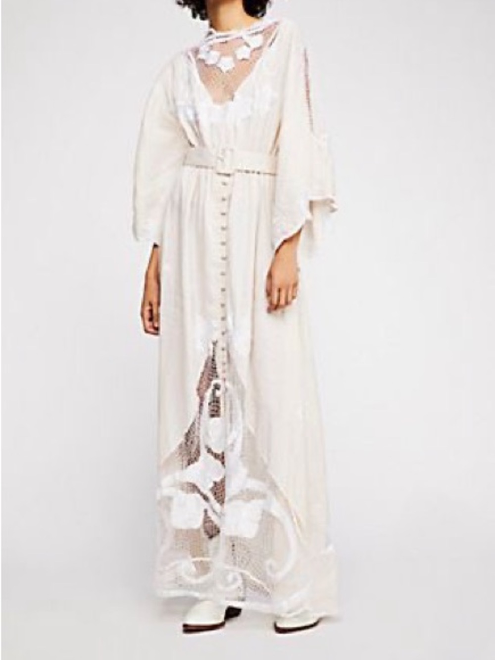 Fillyboo Cream Lace-Embroidered Dress